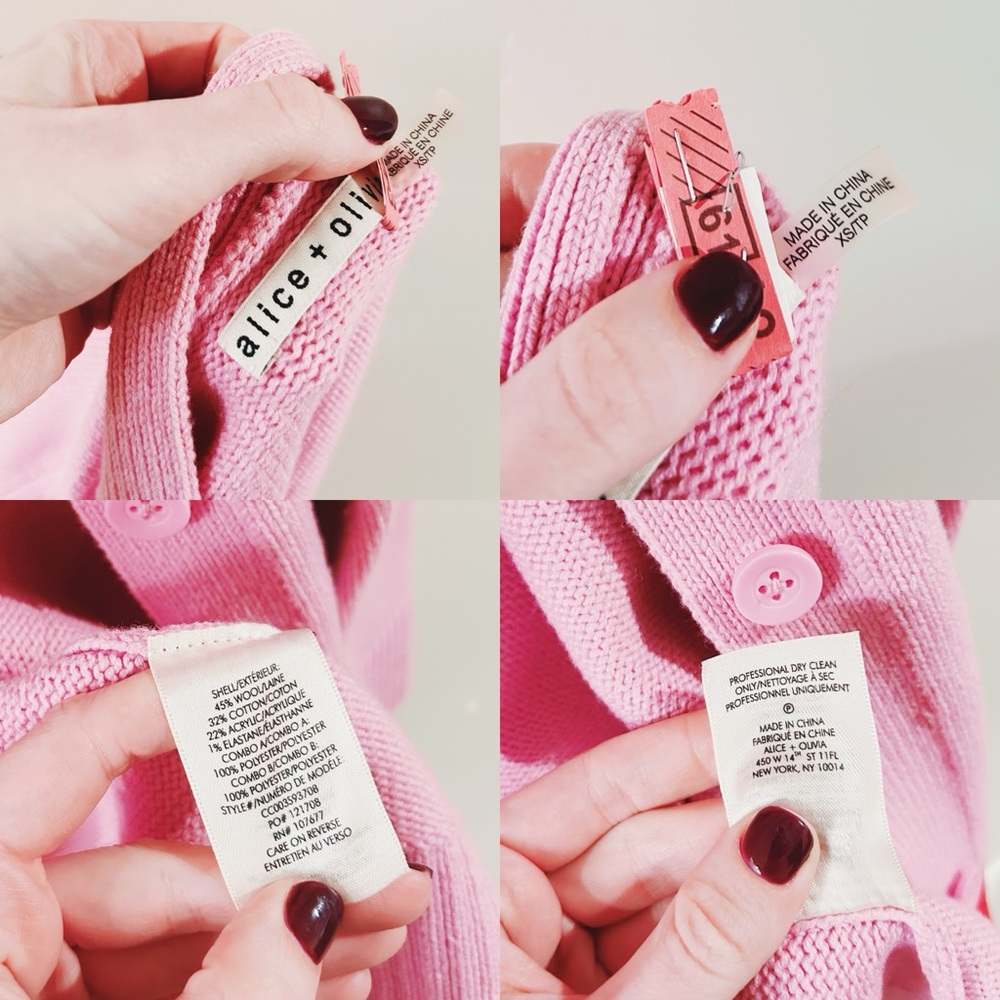 alice + olivia | bradford stace face grandpa cardigan in electric pink ↷ - Picture 9 of 16
